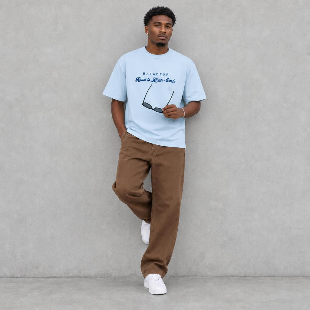Baladeur Monte‑Carlo Graphic T‑Shirt – Light Blue Retro Motorsport Tee