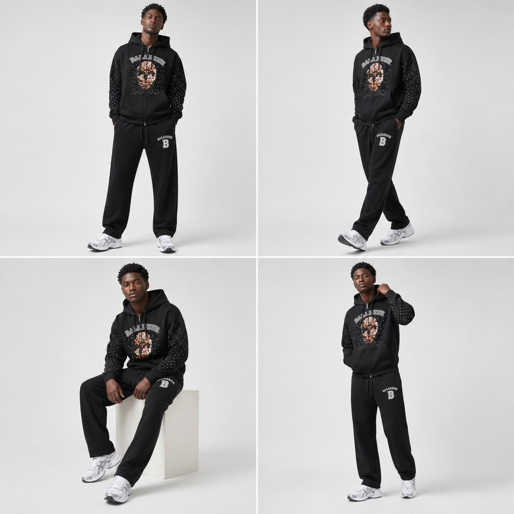Baladeur Floral Balaclava Graphic Zip Hoodie