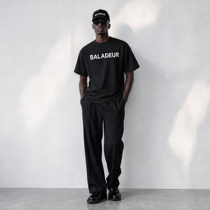 Baladeur Signature Black T‑Shirt – Minimalist Premium Essentials | Unisex Luxury Basics