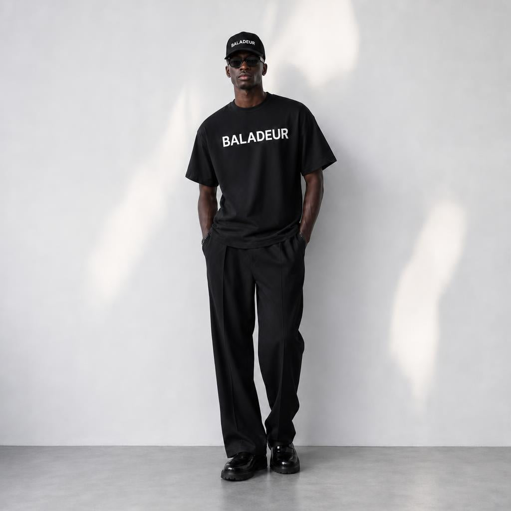 Baladeur Signature Black T‑Shirt – Minimalist Premium Essentials | Unisex Luxury Basics