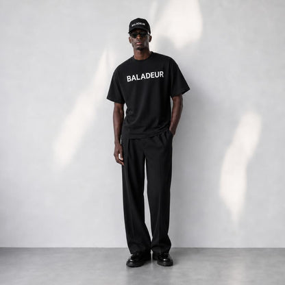 Baladeur Signature Black T‑Shirt – Minimalist Premium Essentials | Unisex Luxury Basics