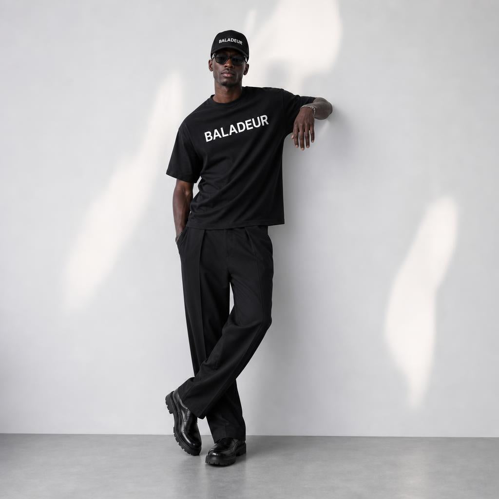 Baladeur Signature Black T‑Shirt – Minimalist Premium Essentials | Unisex Luxury Basics
