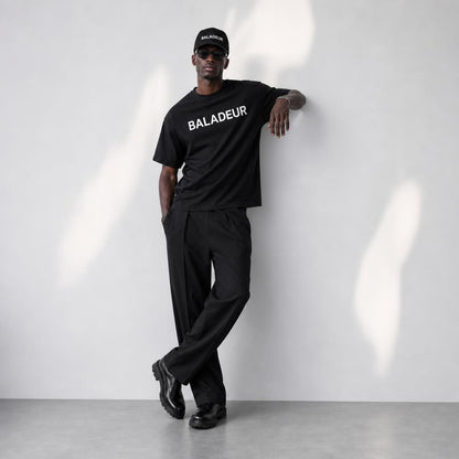 Baladeur Signature Black T‑Shirt – Minimalist Premium Essentials | Unisex Luxury Basics