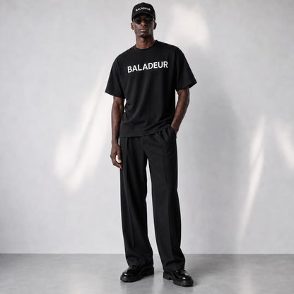 Baladeur Signature Black T‑Shirt – Minimalist Premium Essentials | Unisex Luxury Basics