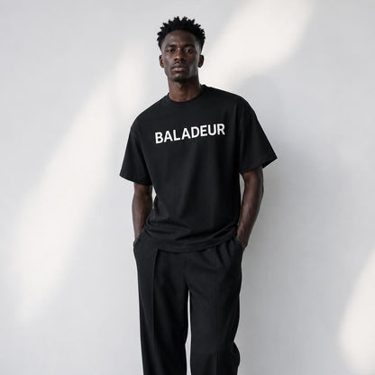 Baladeur Signature Black T‑Shirt – Minimalist Premium Essentials | Unisex Luxury Basics