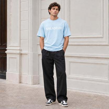 Baladeur Signature T‑Shirt – Light Blue Minimalist Logo Tee