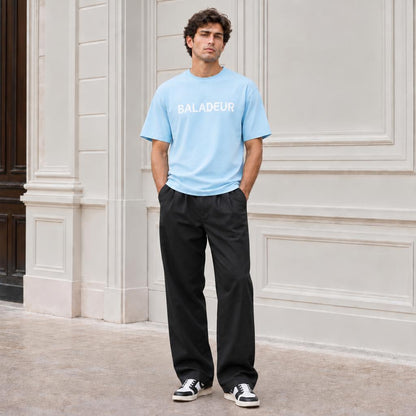 Baladeur Signature T‑Shirt – Light Blue Minimalist Logo Tee