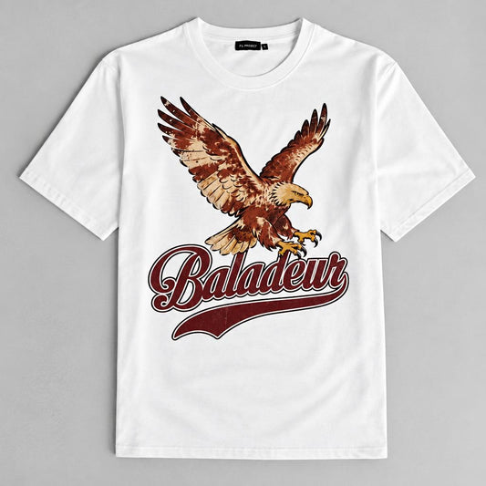Baladeur Eagle Graphic T‑Shirt – White Vintage‑Inspired Statement Tee