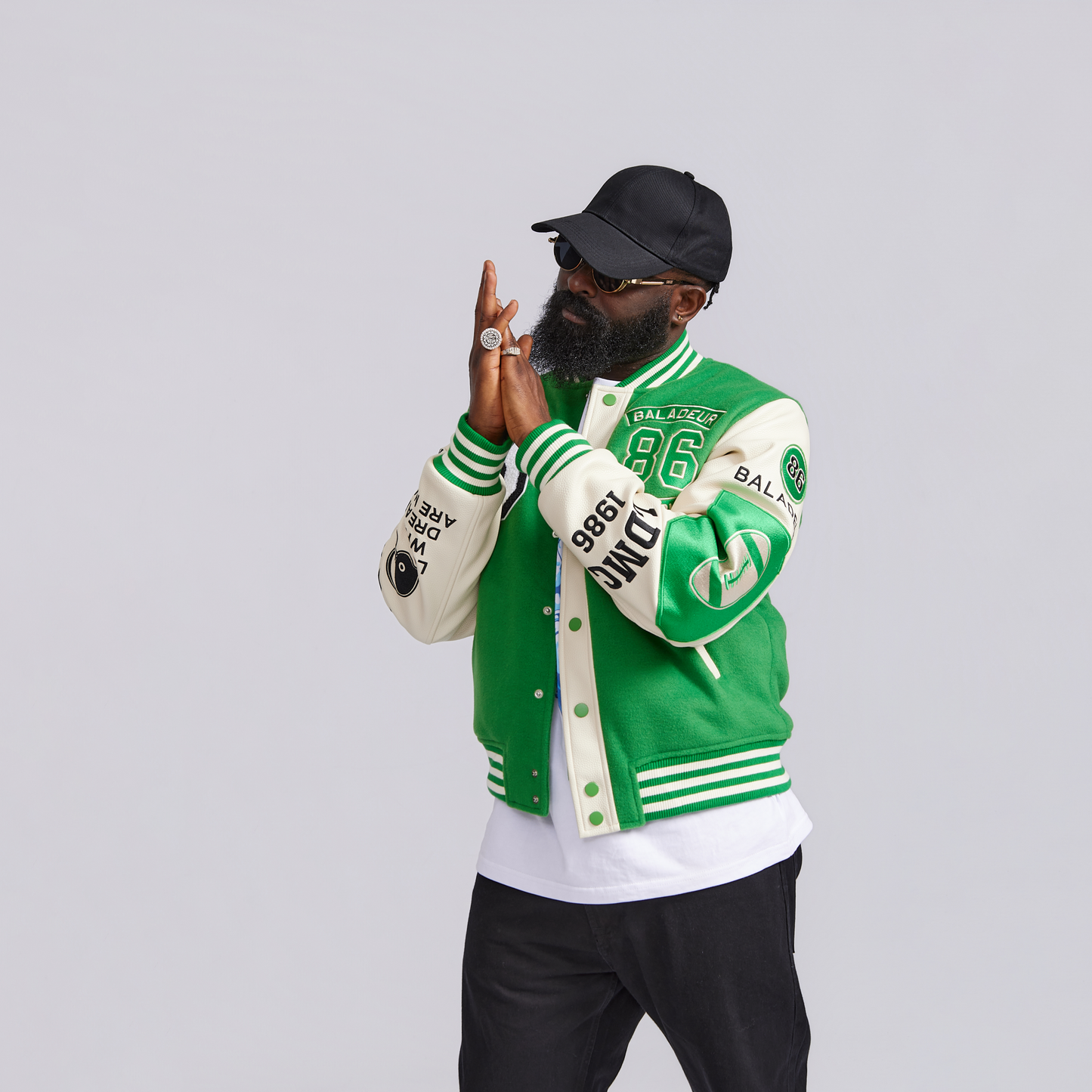 Baladeur Fly High Eagle Varsity Jacket – Green & White