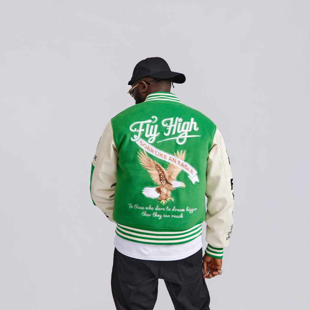 Baladeur Fly High Eagle Varsity Jacket – Green & White