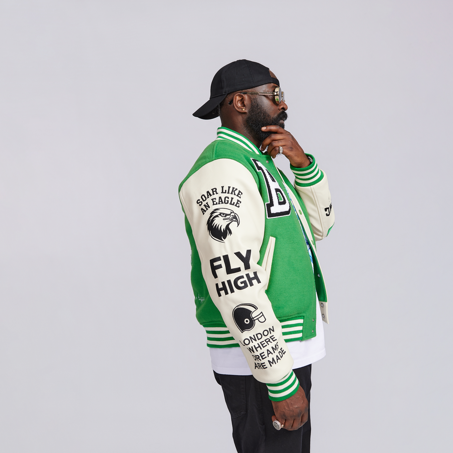 Baladeur Fly High Eagle Varsity Jacket – Green & White