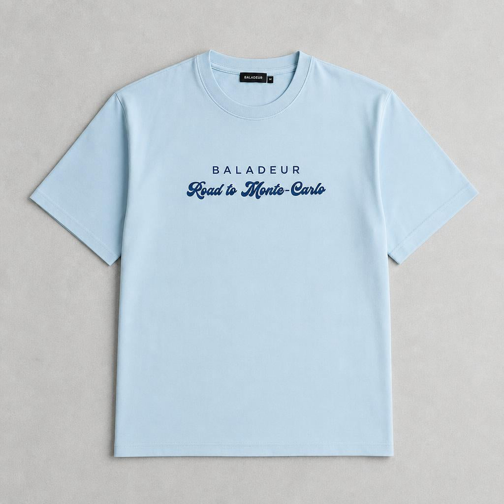 Baladeur Monte‑Carlo Graphic T‑Shirt – Light Blue Retro Motorsport Tee