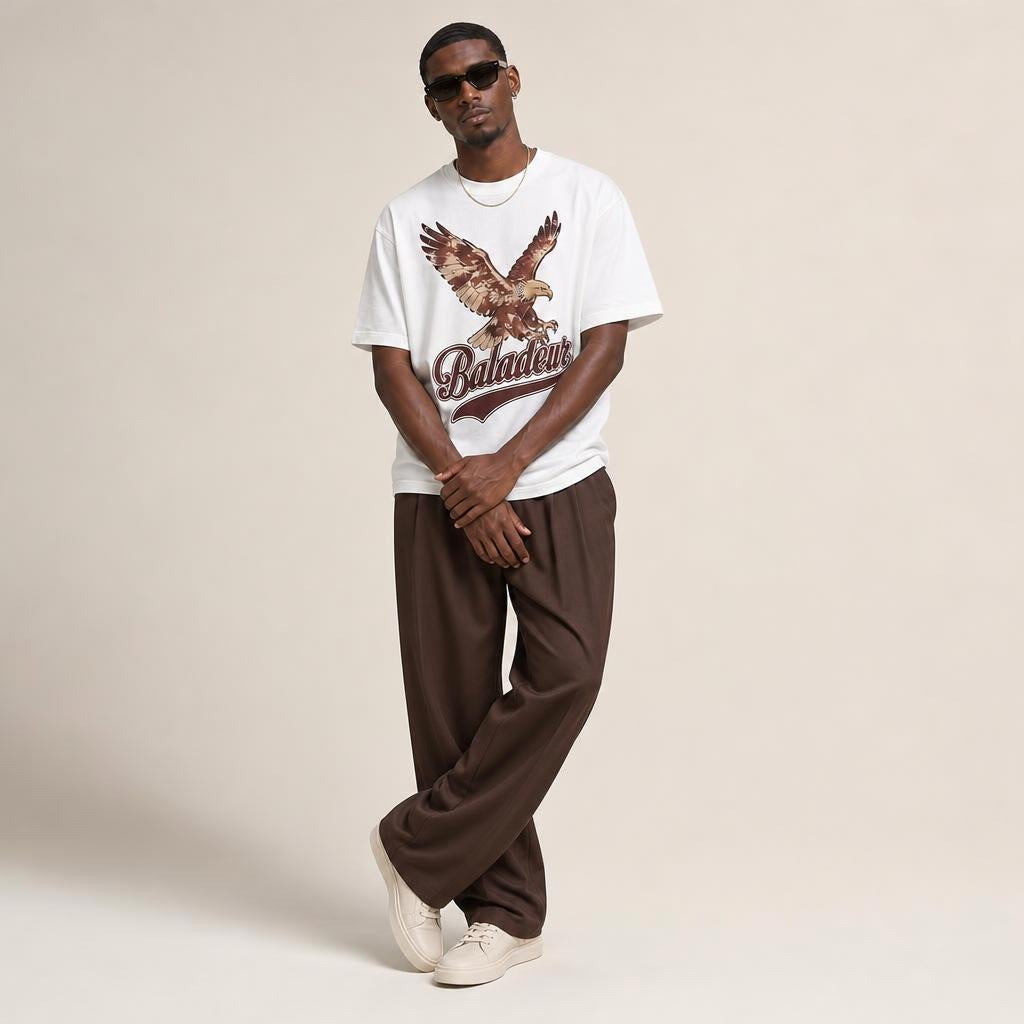 Baladeur Eagle Graphic T‑Shirt – White Vintage‑Inspired Statement Tee