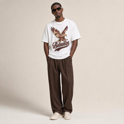 Baladeur Eagle Graphic T‑Shirt – White Vintage‑Inspired Statement Tee