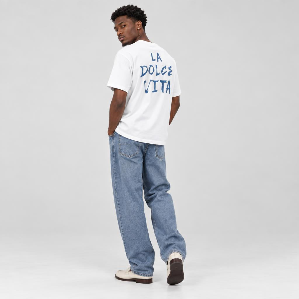 Baladeur La Dolce Vita T‑Shirt – White Minimalist Italian‑Inspired Tee