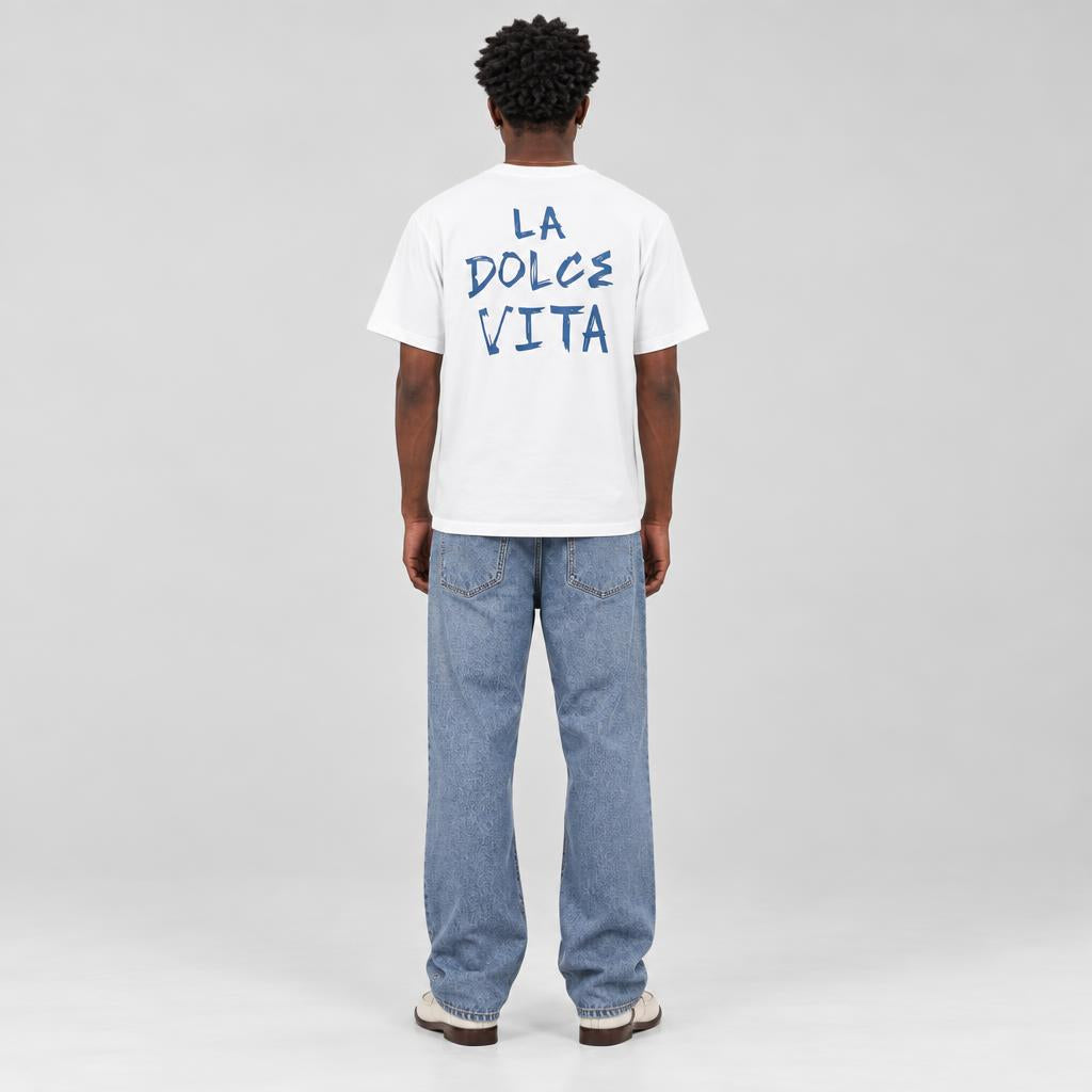 Baladeur La Dolce Vita T‑Shirt – White Minimalist Italian‑Inspired Tee
