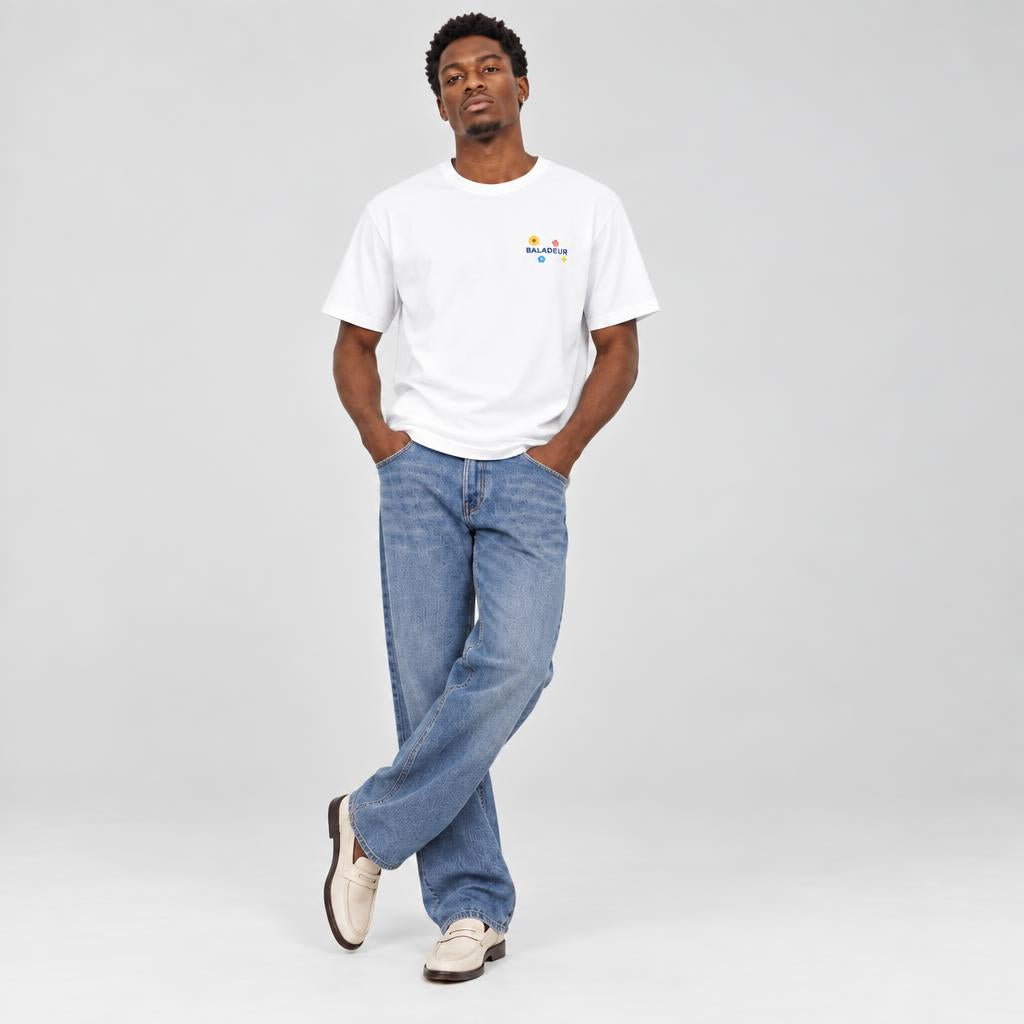 Baladeur La Dolce Vita T‑Shirt – White Minimalist Italian‑Inspired Tee