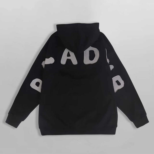 Flower Balaclava Hooded Sweatshirt with  Logo Patch